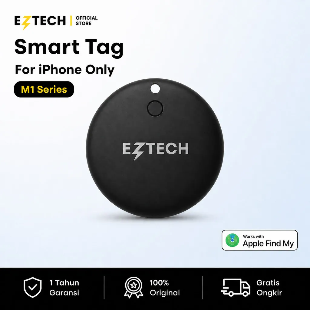 [ IOS APPLE ONLY ] EZTECH MALL Waterproof IP65 Smart Tag M1 GPS Locator Bluetooth iOS Support Only Airtag Look A Like WaterProof | Smart Tracker | Pelacak Lokasi GPS | Air Tag | AirTag  FInd My[ EZTECH]