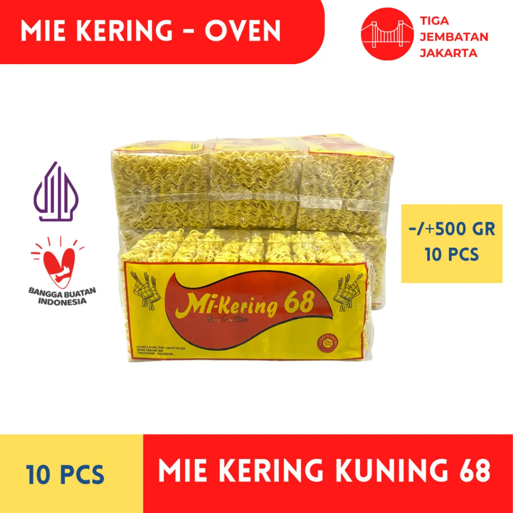 Mie Kering Kuning 68 Mie Oven Mie Telur Mie Instan Mie Burung Dara Mie Atom bulan Mie cap 3 ayam telur Mie Aa Mie Telur 68 Ekomie