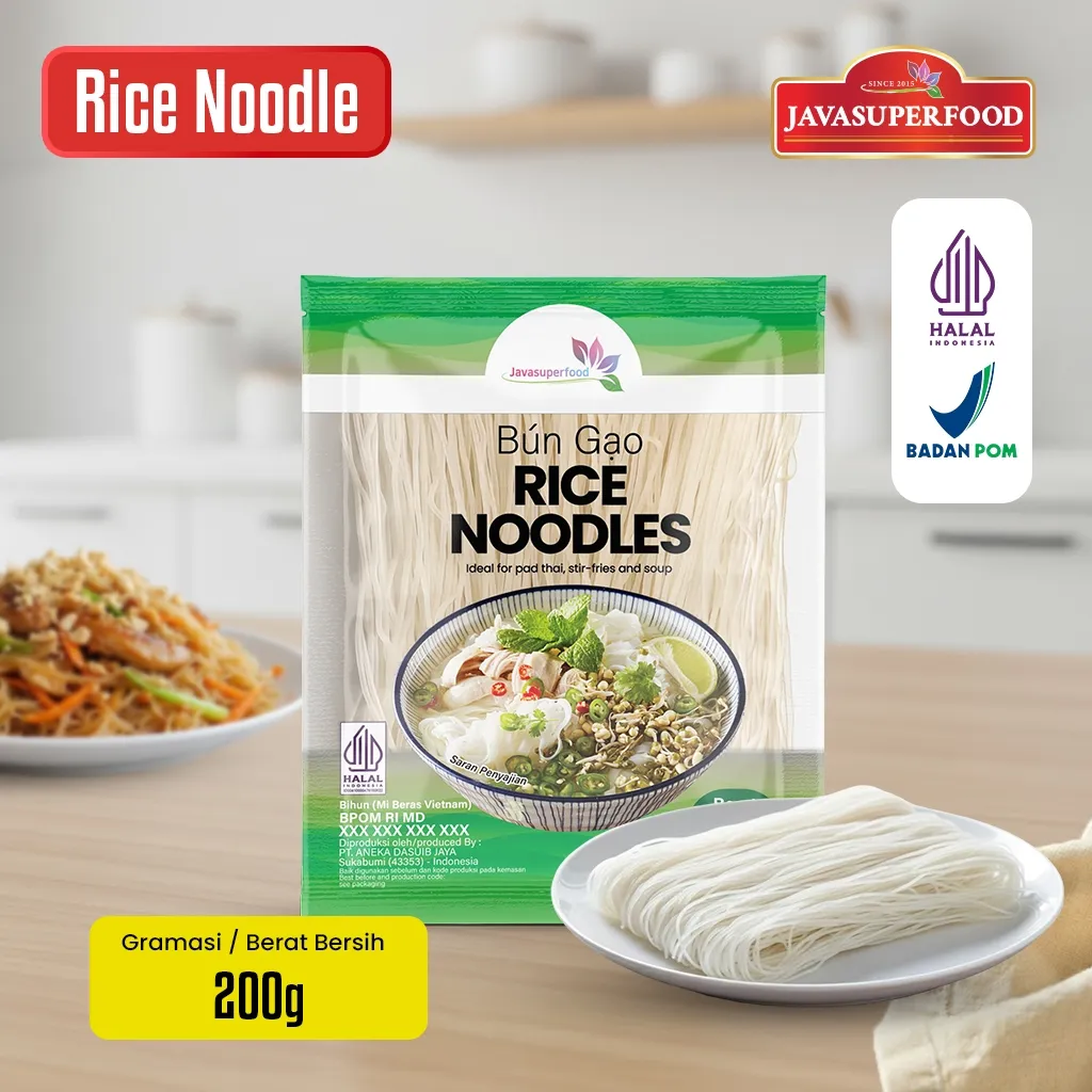 [HALAL] Rice Noodle Bun Gao 200 Gram – Kwetiaw Vietnam, Mie Beras Kering, Pho Soup Noodle, Bahan Masakan Asia
