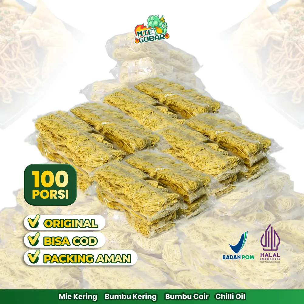 Mie Kering GROSIR - 100 porsi (TANPA BUMBU) | Mie Kering G*coan / W*zzmie / Mie S*tan / Mie K*ber