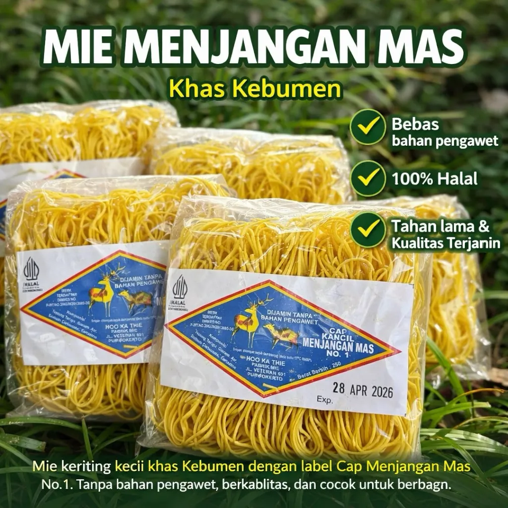 Mie Menjangan/Mie kidang 225gr/Mie kering/Mie godog/mie bakmi jawa