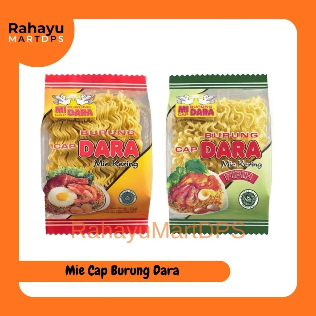 Mie Burung Dara Mie Kering 131gr/ Mie Burung Dara Mie Pipih 140gr | Mie Telur Kering Kenyal untuk Bakmi & Masakan Rumahan