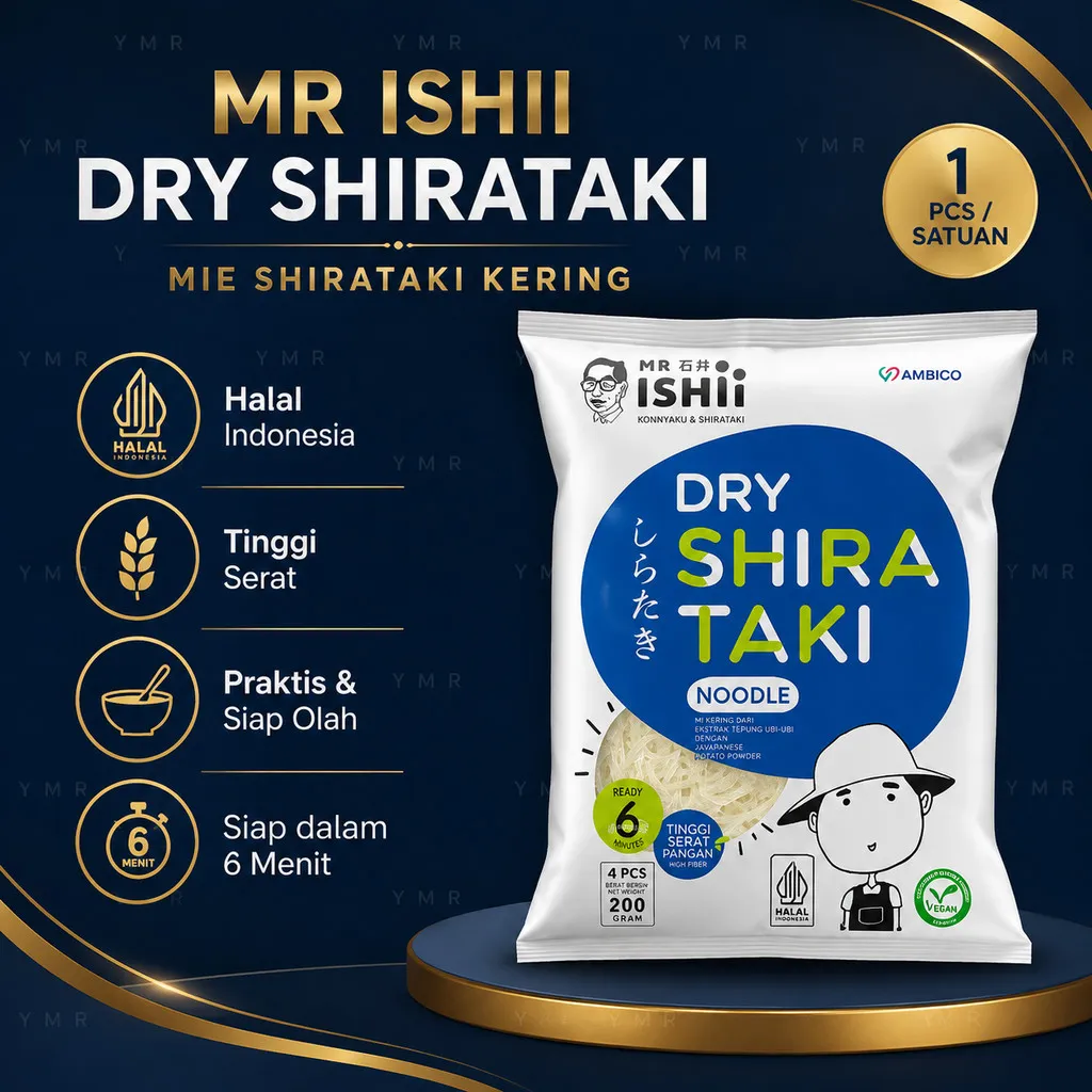 Mie Shirataki Sirataki Shiratake Konnyaku porang Kering Noodle untuk Diet rendah kalori DEBM (Pack)