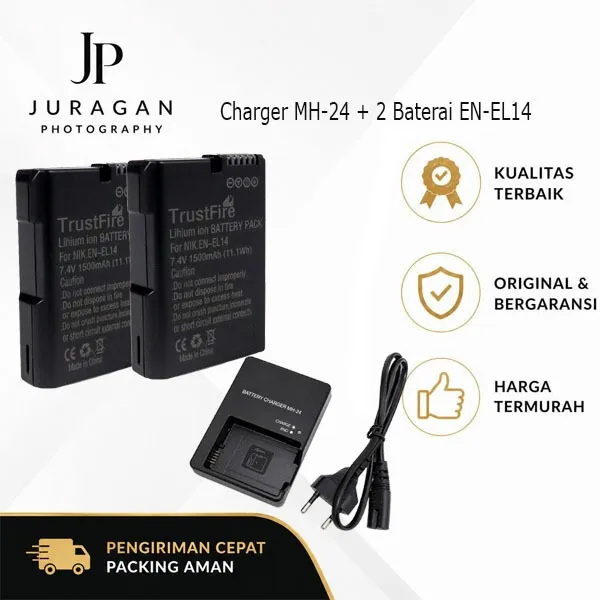 JP Baterai Kamera Nikon 1500mAh - EN-EL14 - D3200 D3000 D3400 D5100 D5200 promo murah