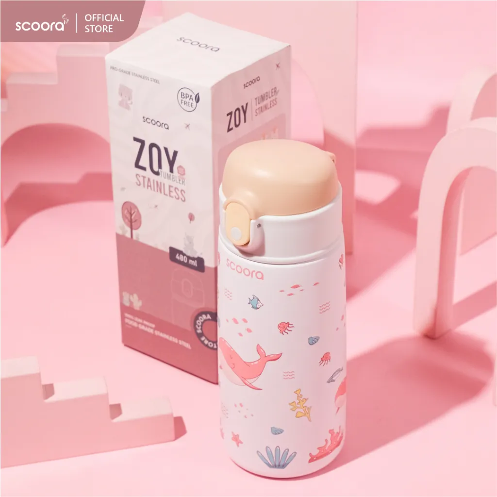 SCOORA Zoy Botol Minum Stainless Anak Dengan Sedotan