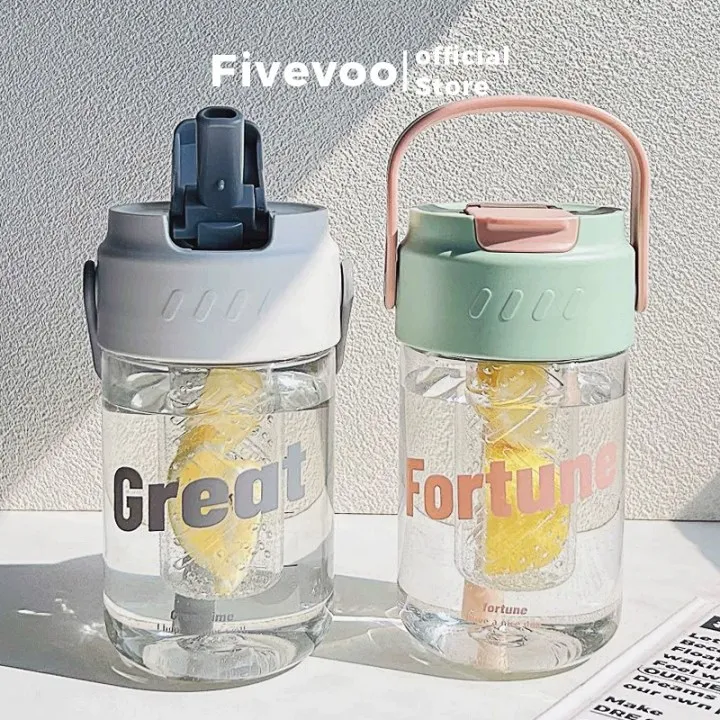 FIVEVOO Botol Minum Bening/ Tumbler Sekolah/ Botol Minum Travel/Botol Minum Anak/ Tumbler Aesthetic