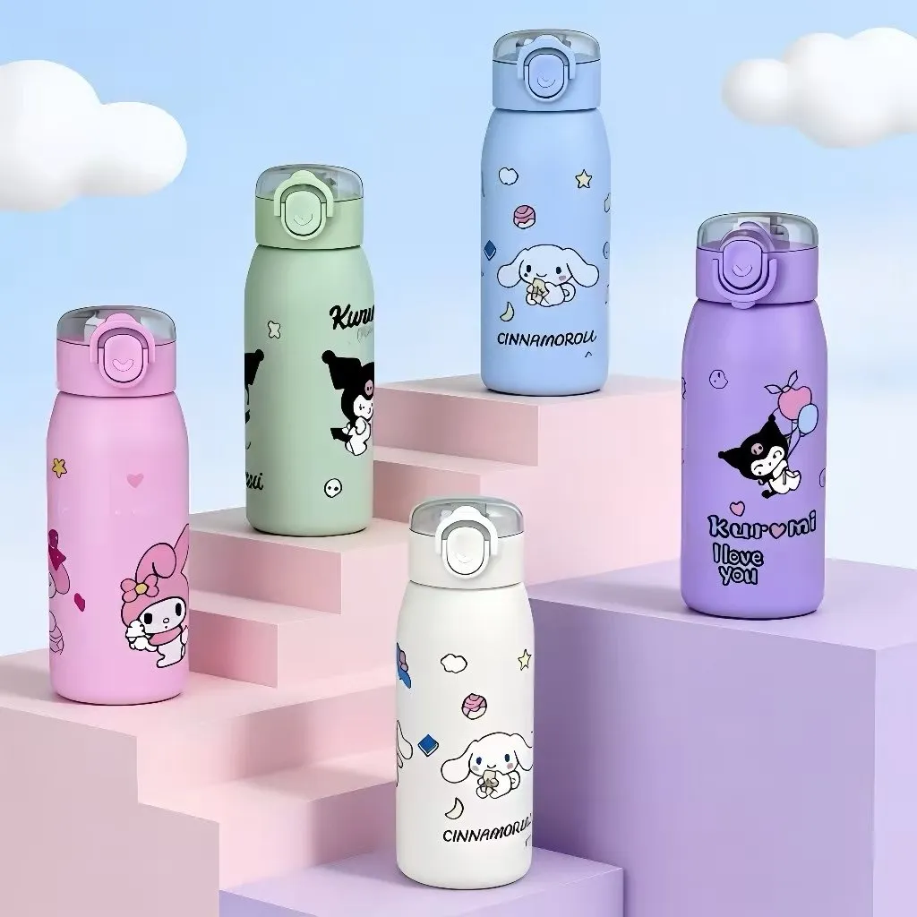 Botol Minum Anak 680ML Tumbler Sanrio Botol Minum Sedotan Anti Bocor Anti Tumpah Dengan Desain Kartun Kualitas Premium Tanpa BPA Sedotan Untuk Sekolah Anak