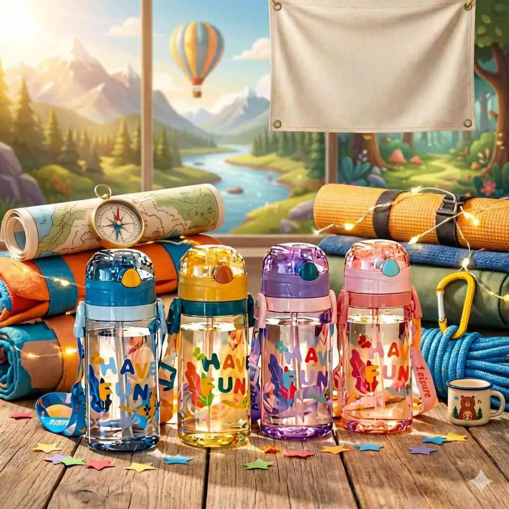 BOTOL BARU READY STOCK 520ML/BOTOL MINUM ANAK HAVE FUN TALI PANJANG BPA FREE KODE TY 0943