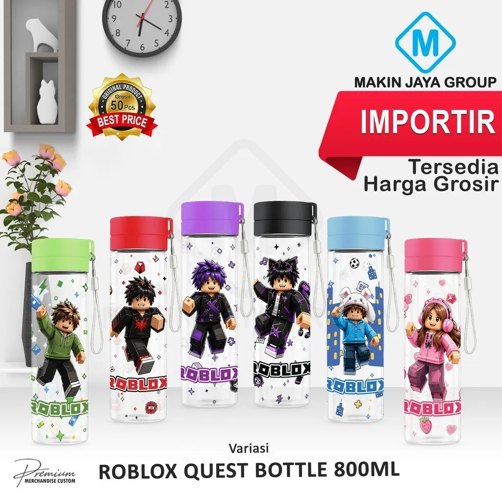 S2 Botol Portable 800ml Roblox - 02 | Tumbler Roblox Premium 800ML | Botol Minum Anak Estetik Viral Botol air mimum anak BPA Free botol air minum anak remaja dewasa botol custom termurah Pabrik botol air minum anak bp series - BP