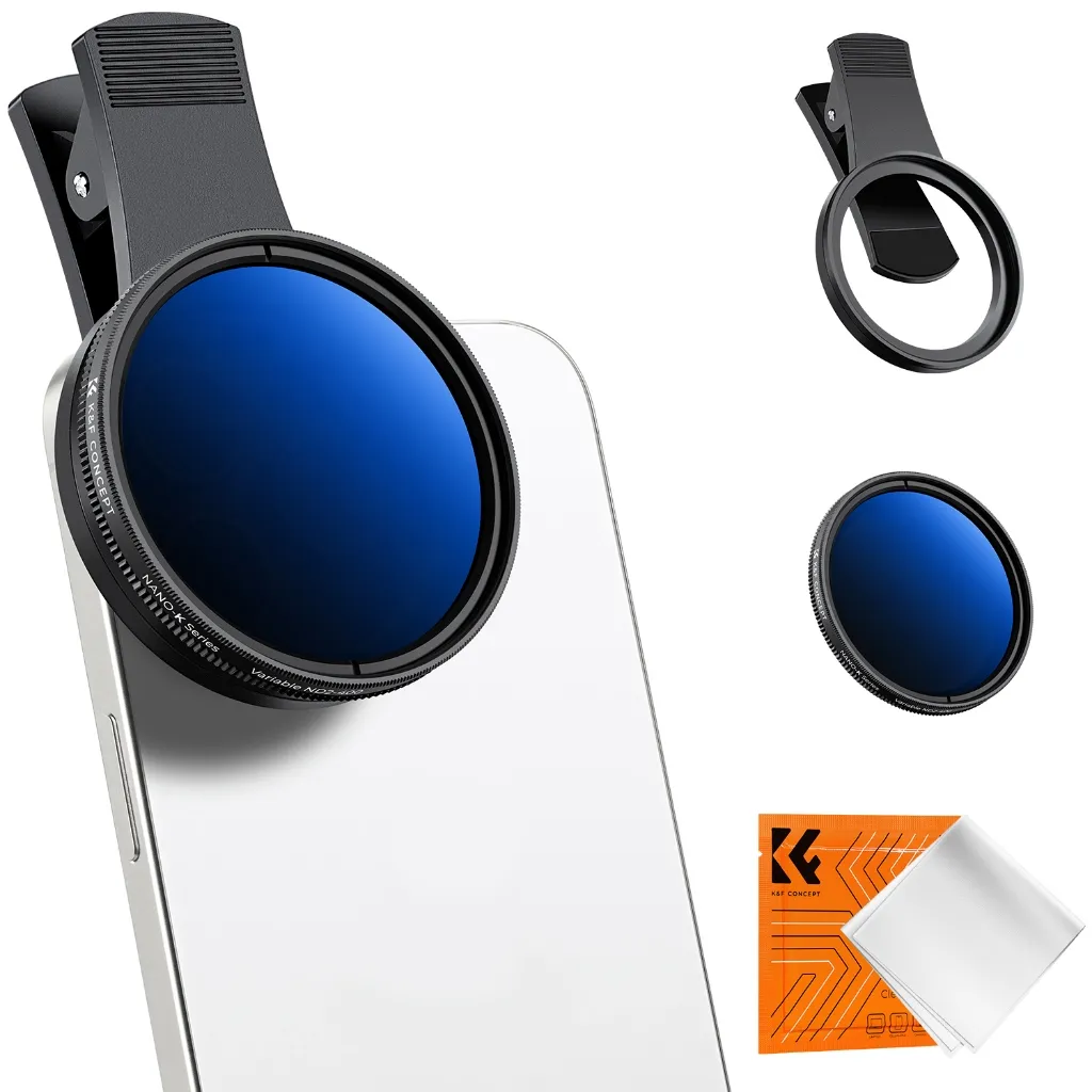 Filter Lensa ND2-400 52mm dan Clip On untuk HP K&F Concept Circular Polarizer Smartphone and Iphone