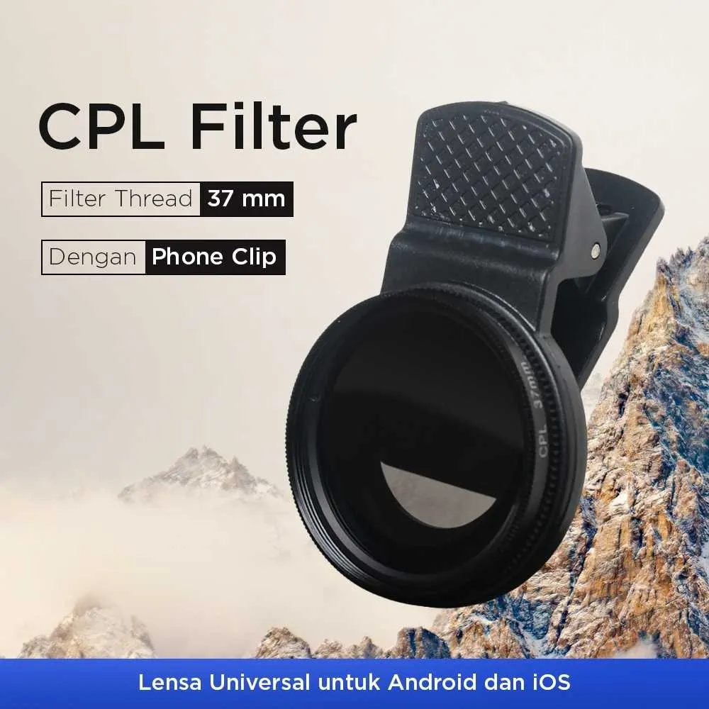 ( YN 5 ) ESHALA Klip Lensa Filter Kamera Smartphone CPL Polarizer 37mm - EZ-27