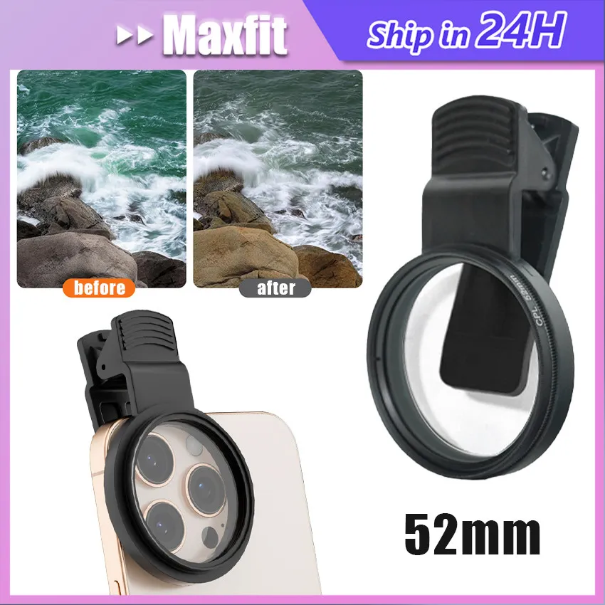 Effects Clip On Filter CPL 52mm Circular Polarizer for Smartphone and Iphone