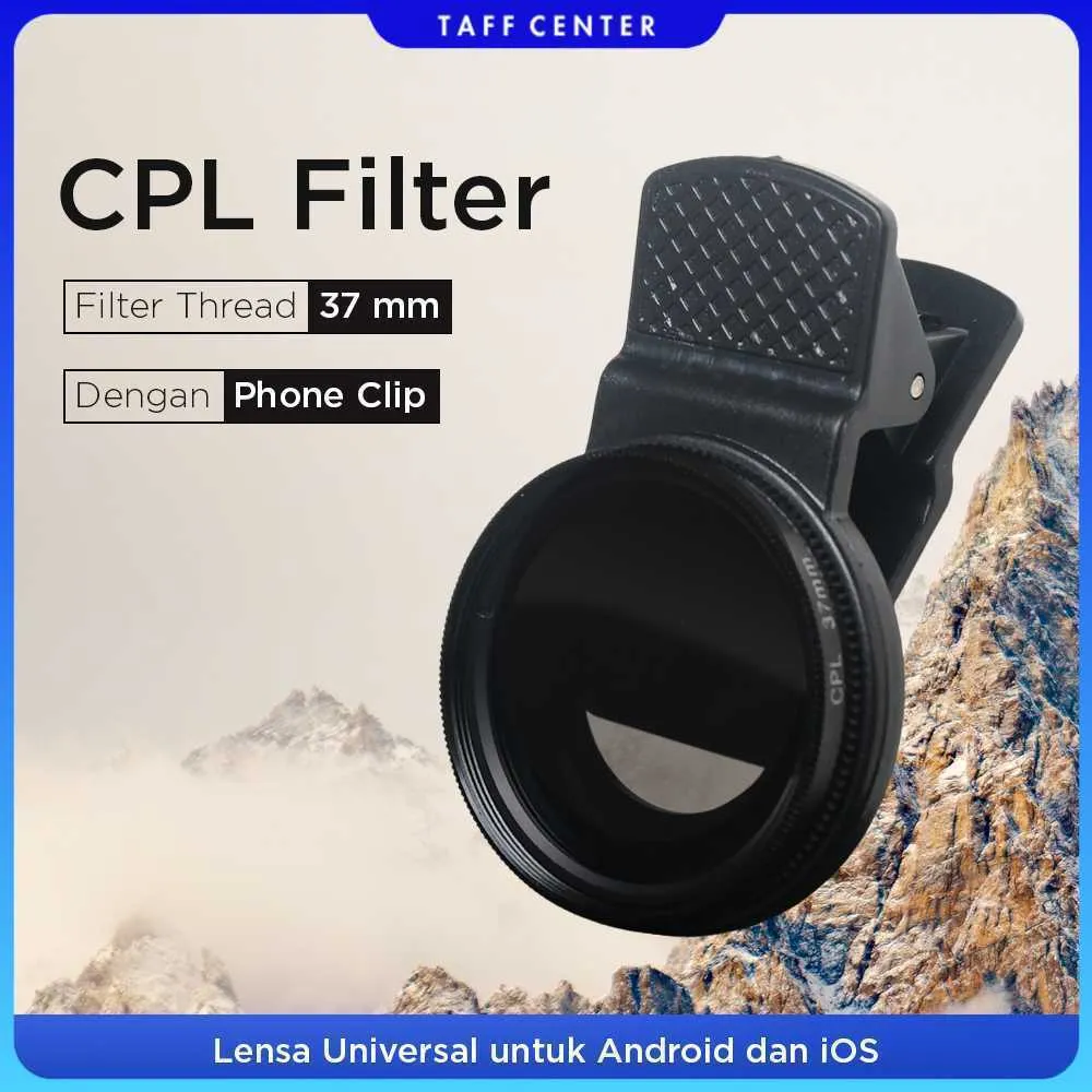 ESHALA Klip Lensa Filter Kamera Smartphone CPL Polarizer 37mm - EZ-27