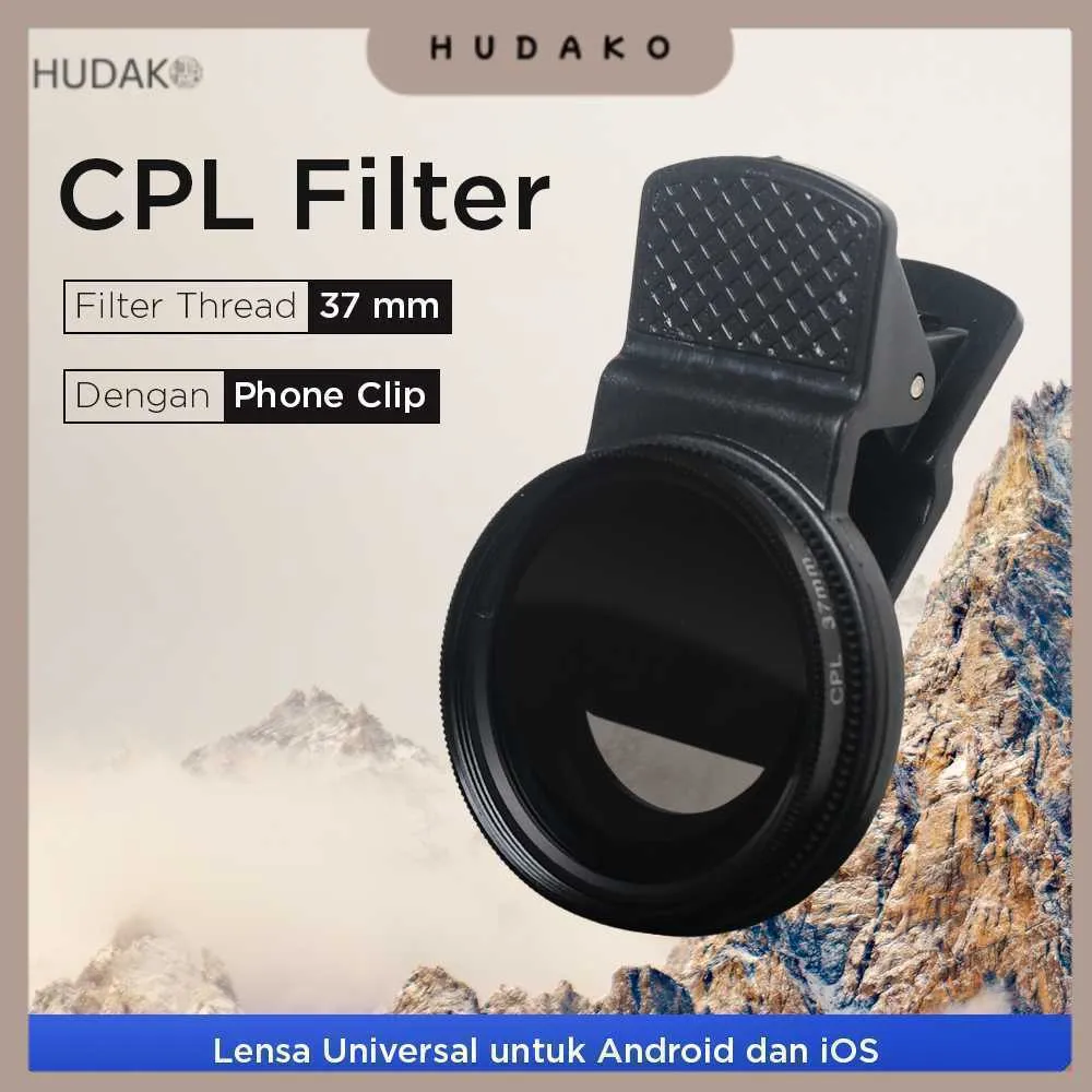 ESHALA Klip Lensa Filter Kamera Smartphone CPL Polarizer 37mm - EZ-27