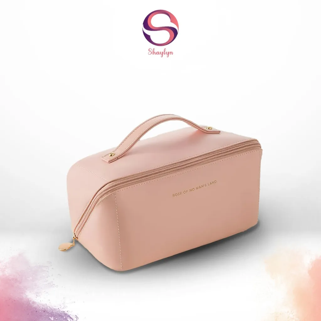 Tas Make Up Kosmetik Lipat Polos Pouch Organizer Waterproof - BK 6012