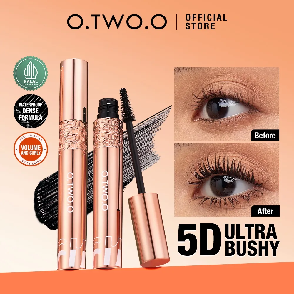 O.TWO.O Ultimate 5D Thick Mascara Waterproof MakeUp Black Tahan Anti Air Long Lasting