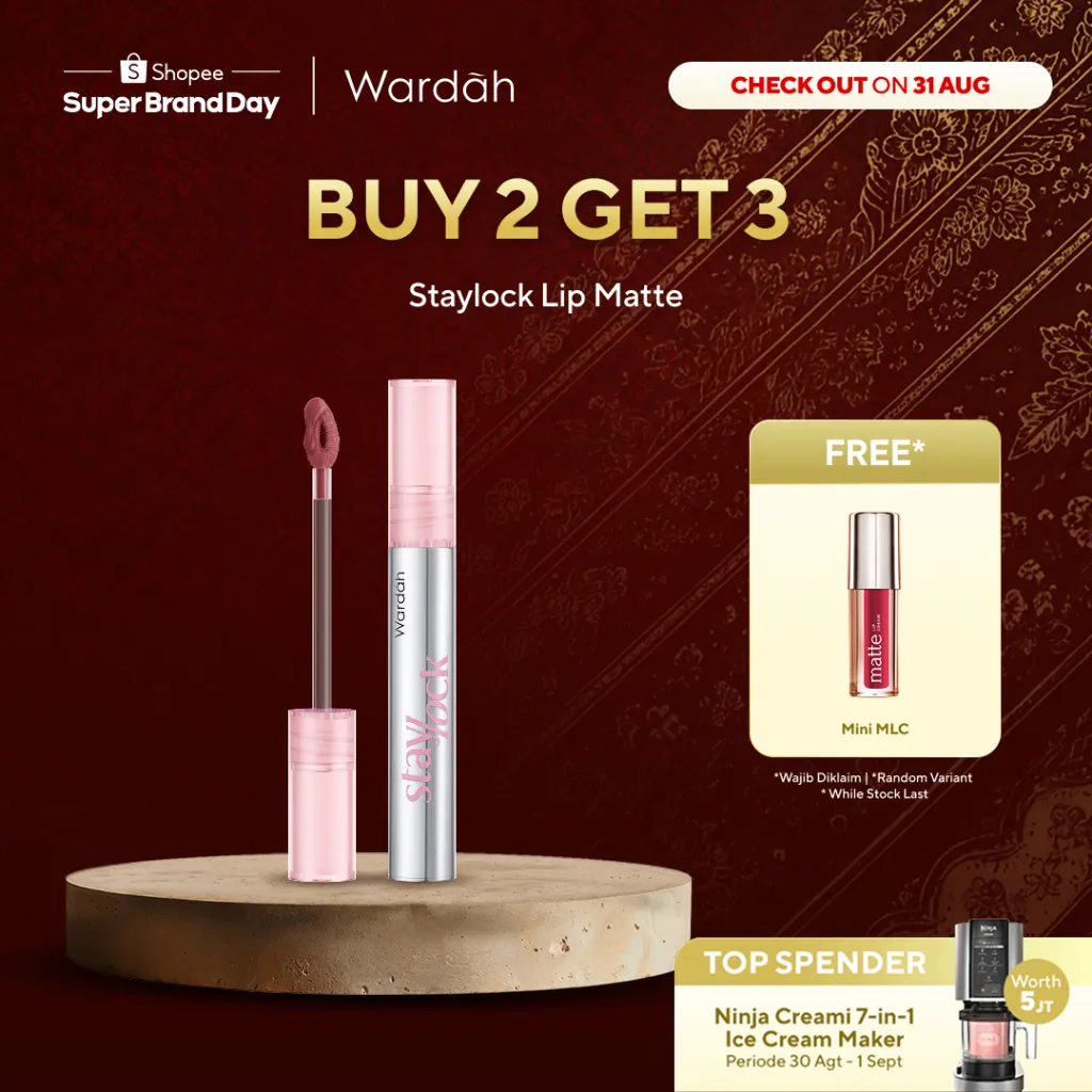 4 NEW SHADES! Wardah Staylock Lip Matte: 20H+ Long lasting Lip Cream, Real Life Approved!-Lip Matte Ringan Nyaman Smooth Long Lasting Foodproof Waterproof Matte Lipstick Lipcream Make Up Lip cream Intense Transferproof dan Tahan Lama Hingga 20 jam*-Makeup