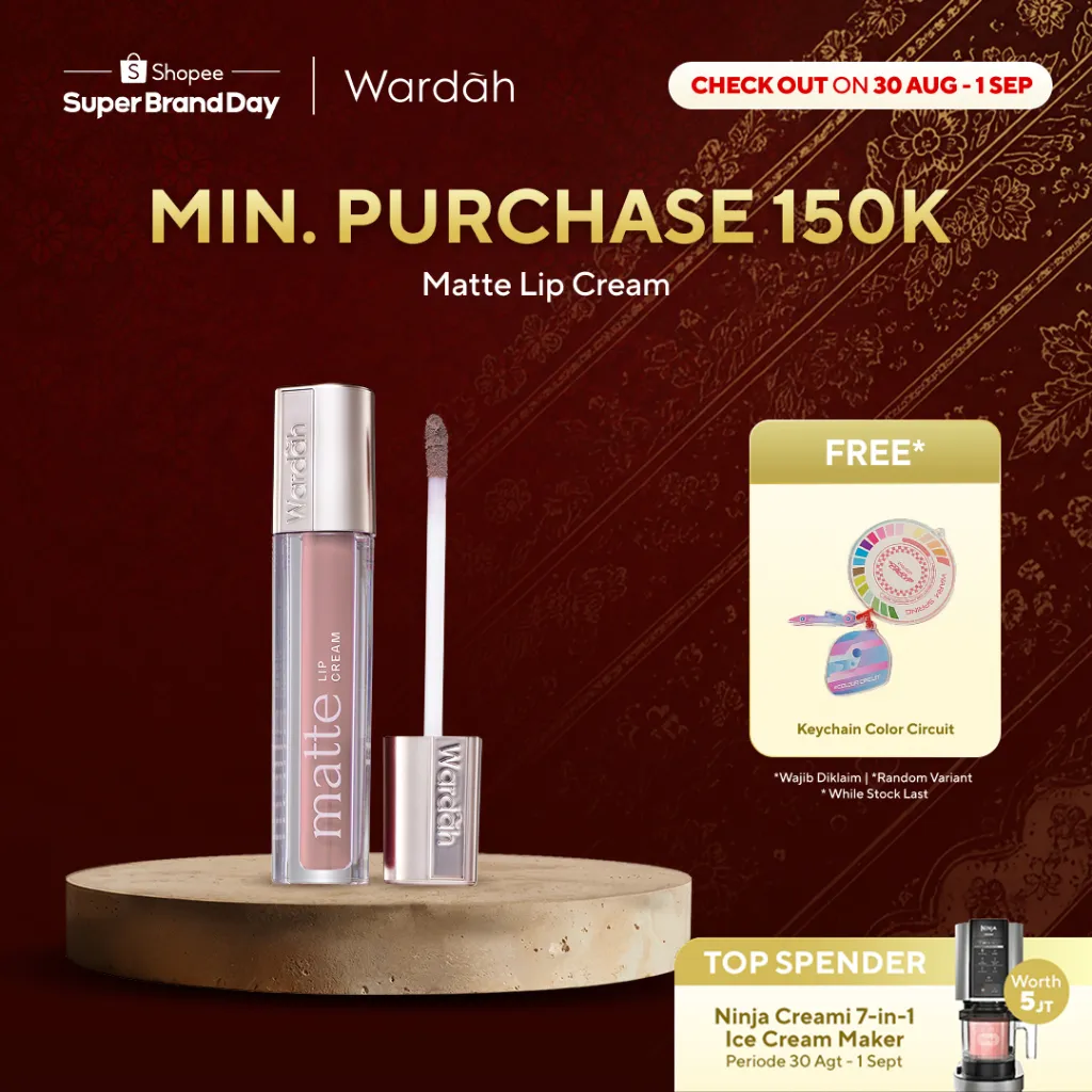 WARDAH Lip Cream - Matte Lip Cream 4 g Warna Intense dan Tahan Lama Matte Finish Teksture Creamy Liptint Lip Stain Lipstik Lip Tint Lip Matte Lipstick Lipcream Glossy Longlasting Waterproof Tahan Lama Two Tone Lip - Makeup