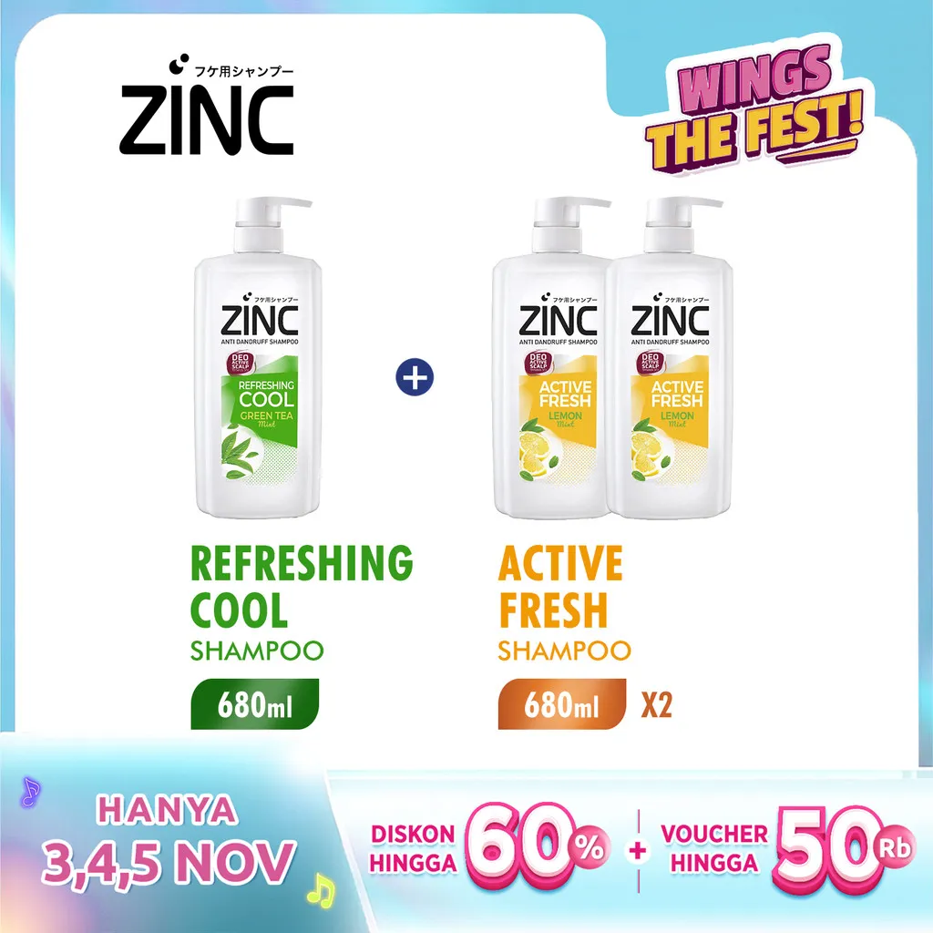 Zinc Shampoo Botol 680 ml Mix Variant