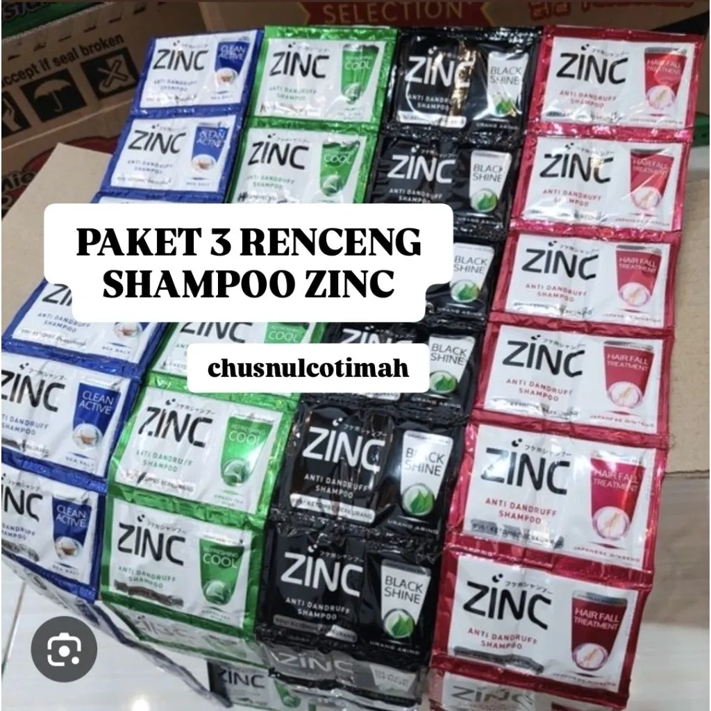 [PAKET 3 RENCENG] Shampoo Zinc 10 ml isi 3 renceng / 3 Renteng Shampoo Zinc Varian Random