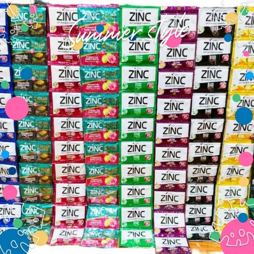 (PAKET 3 RENCENG= 36 PCS ) Zinc shampo sachet TOTAL DAPAT 36  PCS