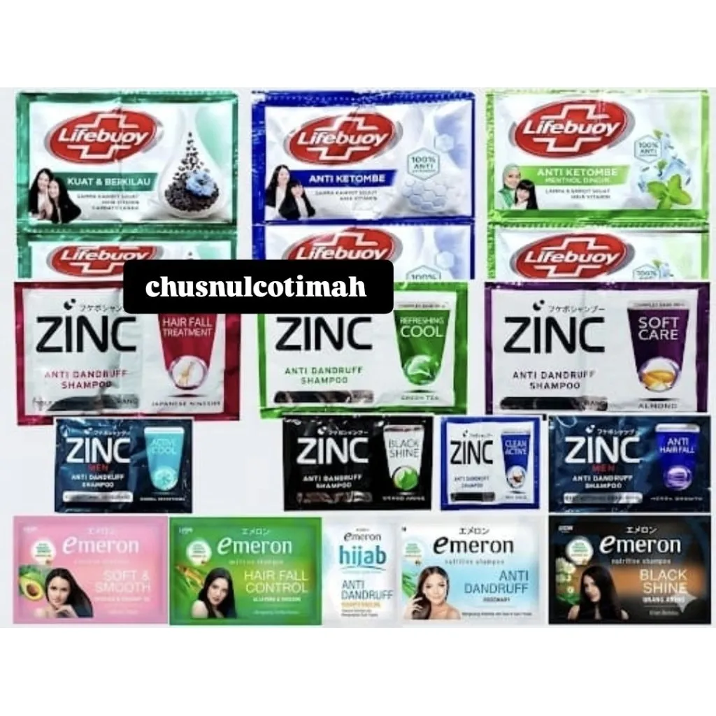 [30PCS] Shampoo Zinc Shampoo Lifebuoy Shampoo Emeron 1 Renceng Lebih 6 biji 15 sachet x 2