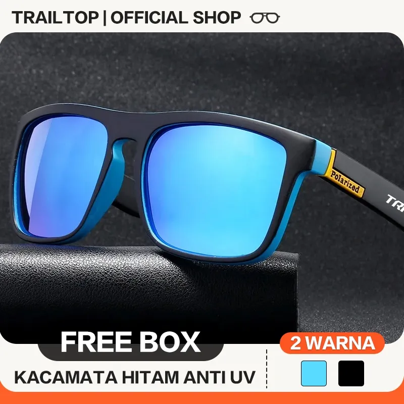 TrailTop Kacamata Hitam Pria Wanita Aviation HD Polarized UV400 Anti Silau Cahaya Matahari