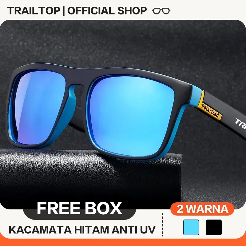 TrailTop Kacamata Hitam Polarized Pria Wanita Lensa HD Sunglasses UV400 Anti Silau Untuk Berkendara