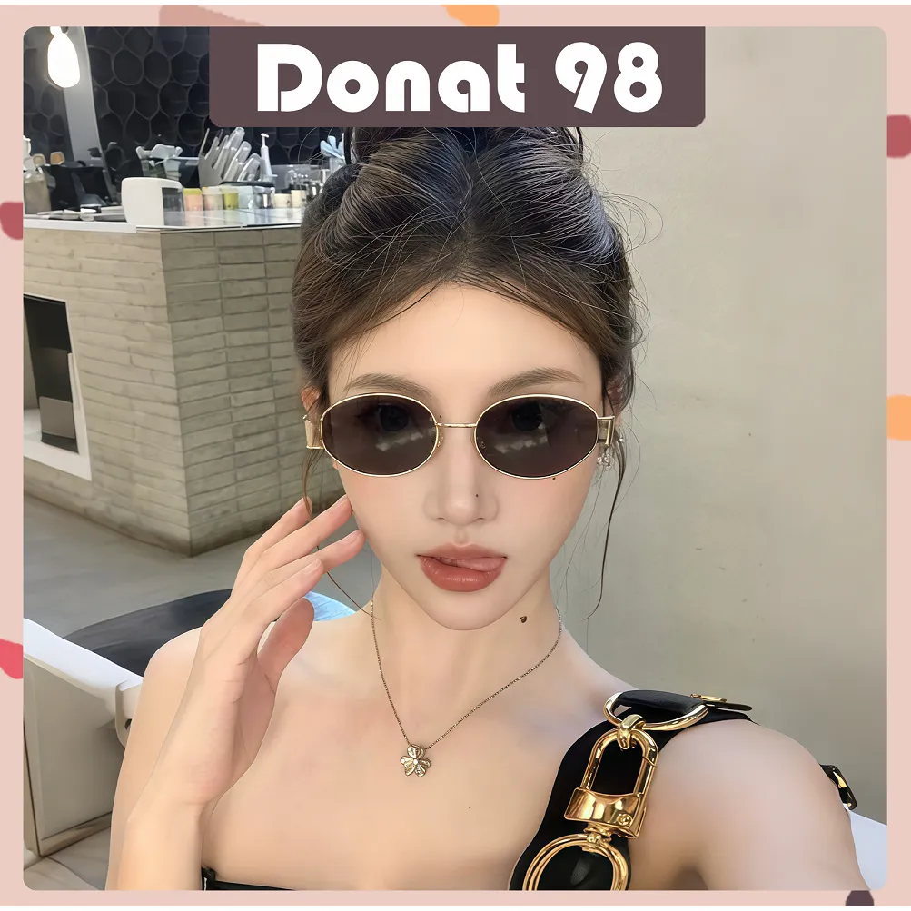 Kacamata Hitam Oval Wanita Fashion Elegan Sunglasses Anti UV400