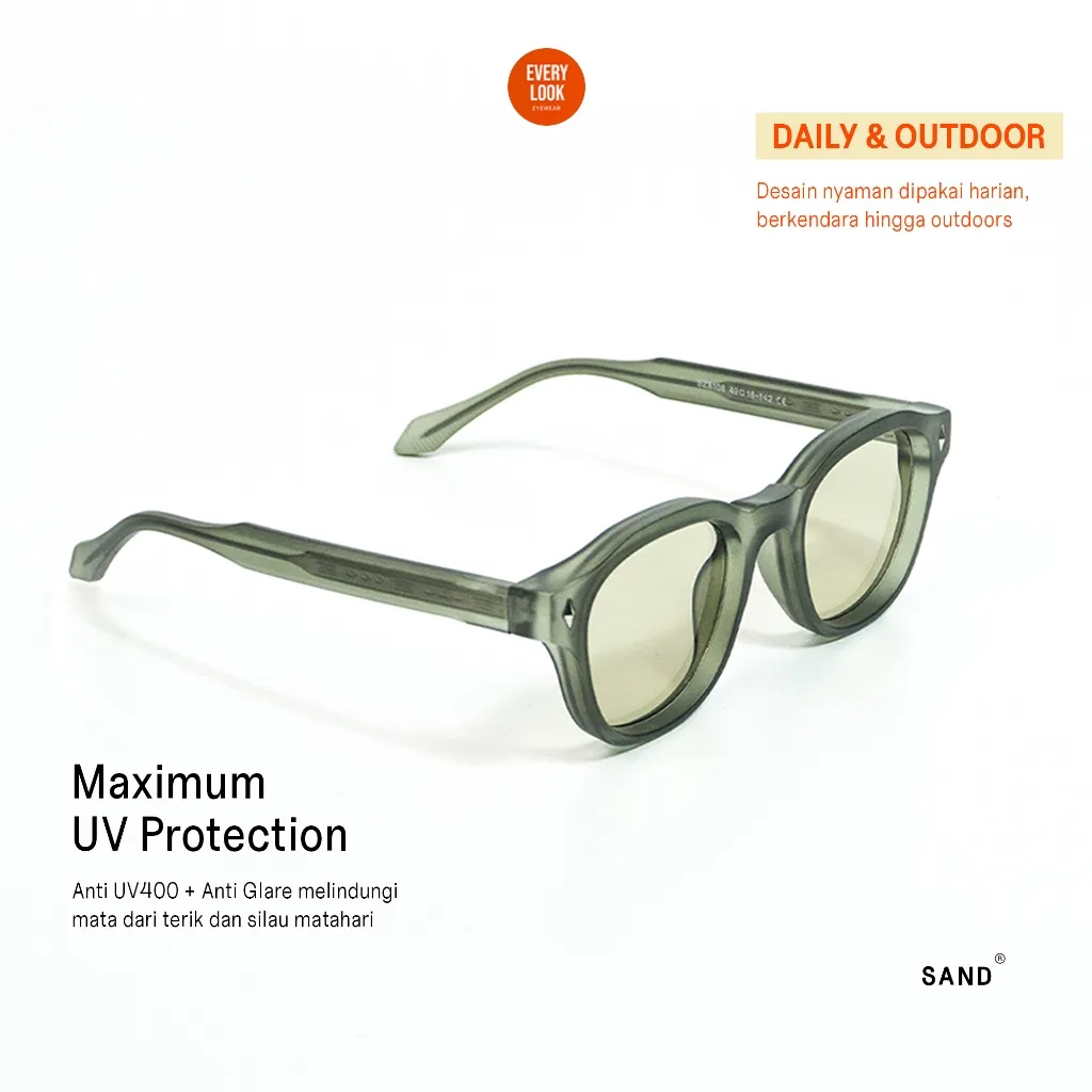 Everylook - SAND | Sunglasses Kacamata Gaya Hitam Anti UV400 Protection dan Anti Silau