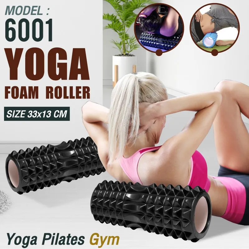 HTD SPORT Yoga Roler Foam Roller BLACK Alat Olaharaga Gym Fitness Pria Wanita Workout Gym Pilates Stretching