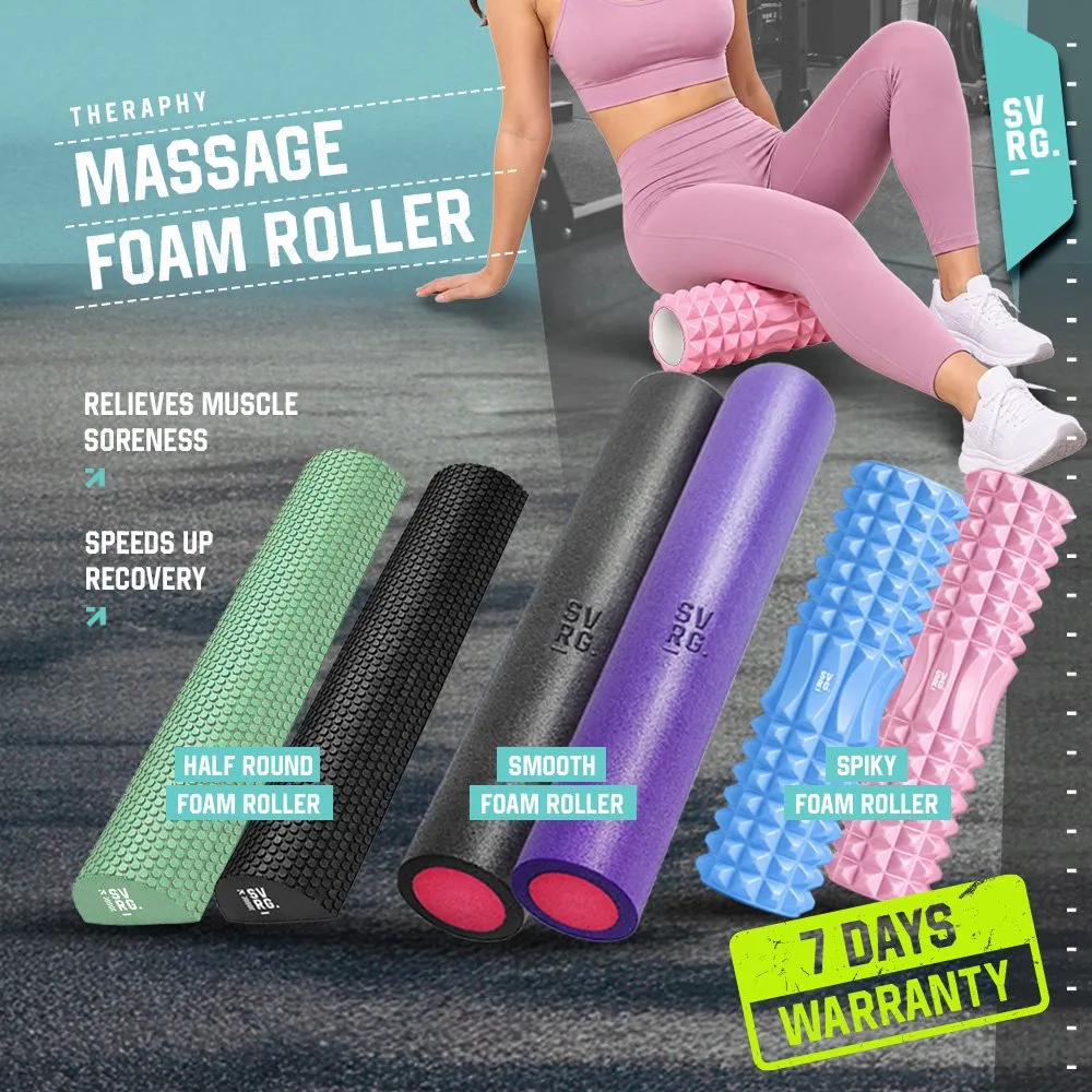 SVRG Foam Roller EVA Spiky Smooth Half Round - Yoga Pilates - Alat Pijat Otot & Massage - Stretching Recovery Fitness Gym