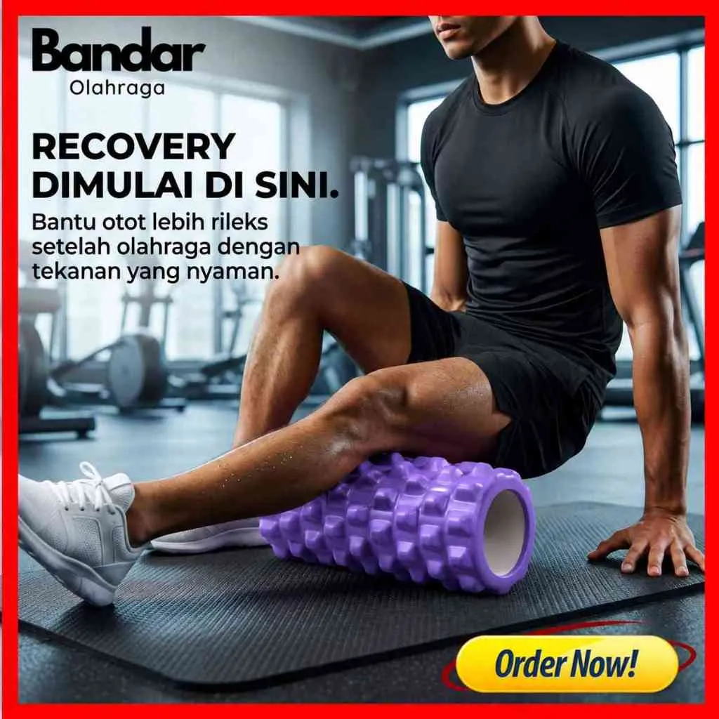 Yoga Roller Foam Roller Gym Fitness Rumble Roller Column Yoga Pilates - Biru