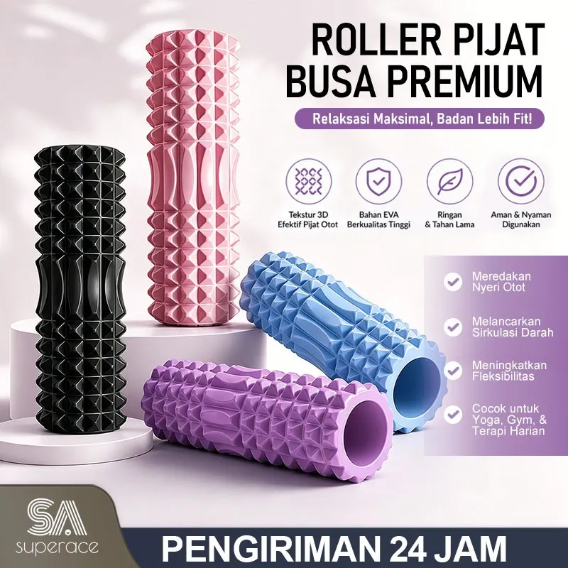 [COD]Roller Yoga 30, 33, 45 CM, Roller Pilates Busa EVA Berkualitas Tinggi Pereda Nyeri Punggung Roller Pijat Otot Alat Pijat Tubuh