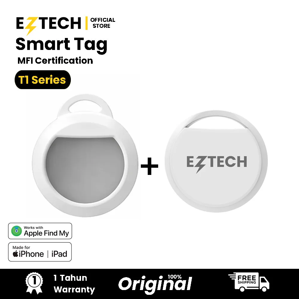 [ HANYA UNTUK IOS APPLE ] Smart Tag T1 Locator Bluetooth iOS Support Only Smart Tracker  AirTag  FInd My 2026 Cover Set EZTECH