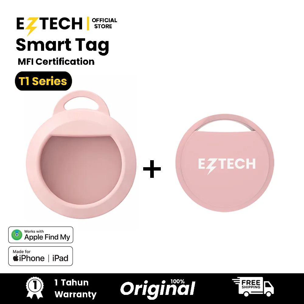 [ HANYA IOS APPLE ] EZTECH Smart Tag T1 Locator Bluetooth iOS Support Only Smart Tracker  AirTag  FInd My 2026 Cover Set