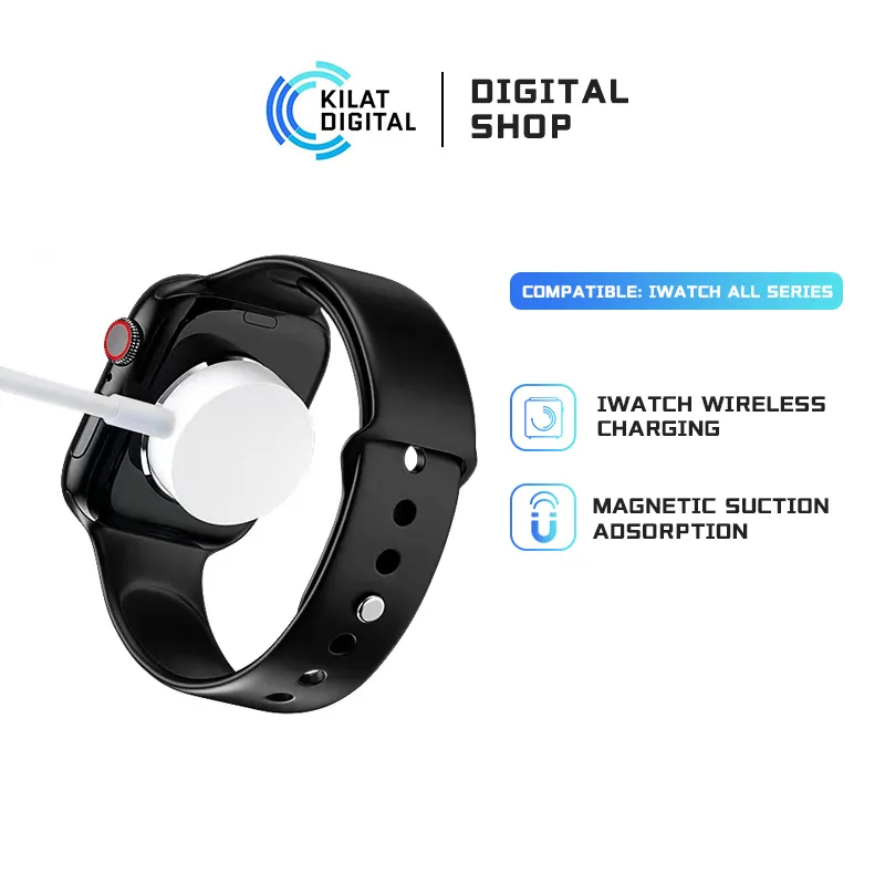 Magnetic Wireless Charger  Kabel Charger iWatch Fast Charging Watch USB Magnetic wireless jam Smart Watch 1M Wireless Series 4 5 6 7 8 9 10 11 SE2 SE3 Ultra1 2 3
