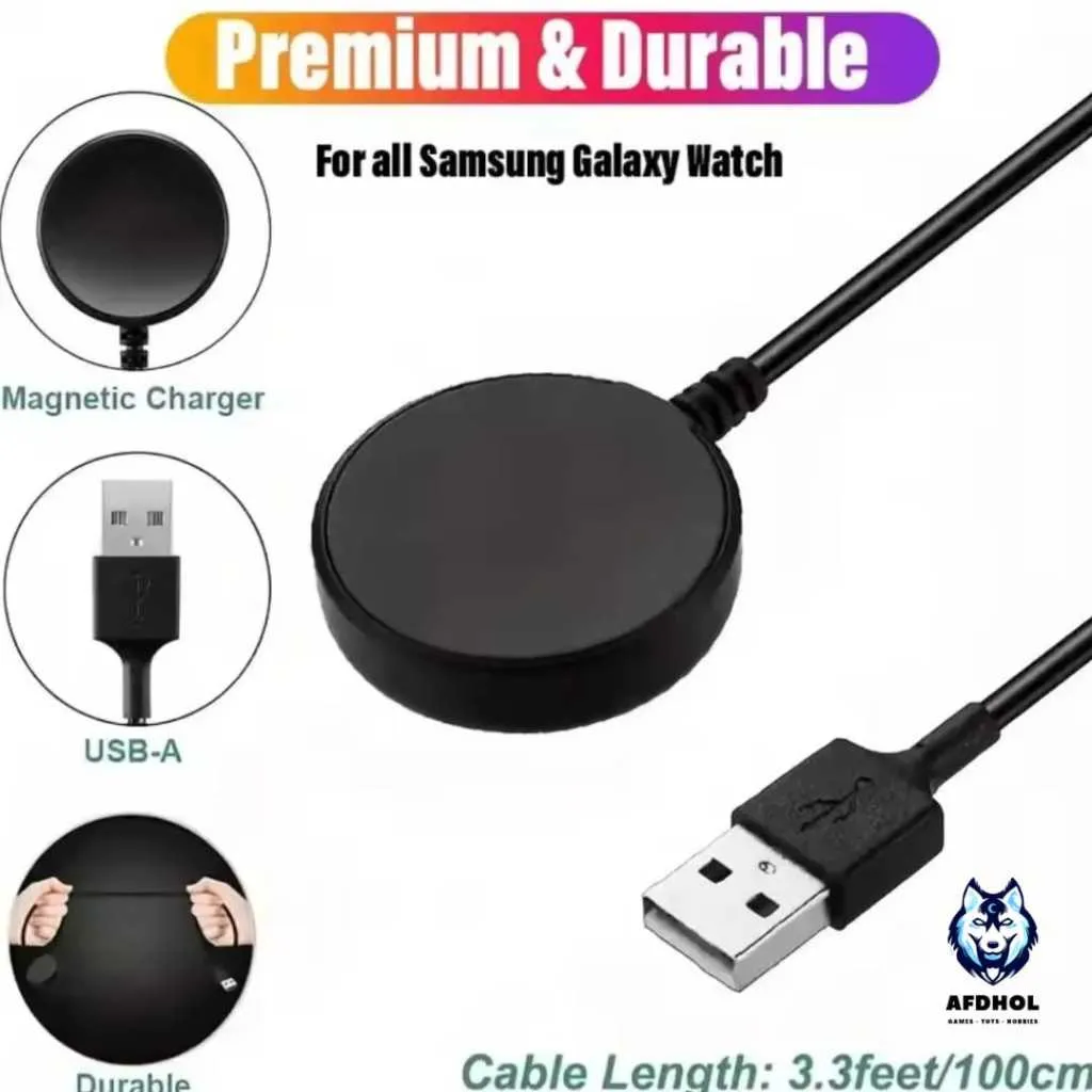 WIRELESS DOCK CHARGER SAMSUNG GALAXY WATCH ACTIVE 1 2 3 4 5 6 7 8 CLASSIC PRO FE ULTRA 40MM 41MM 42MM 43MM 44MM 45MM 46MM 47MM USB CABLE CHAS BATERAI BATERE TALI JAM SMART WATCH MAGNETIC DOCKING PENGISI DAYA CHARGING SAMSUNG GALAXY WATCH 8 7 6 5 4 3 CHAS