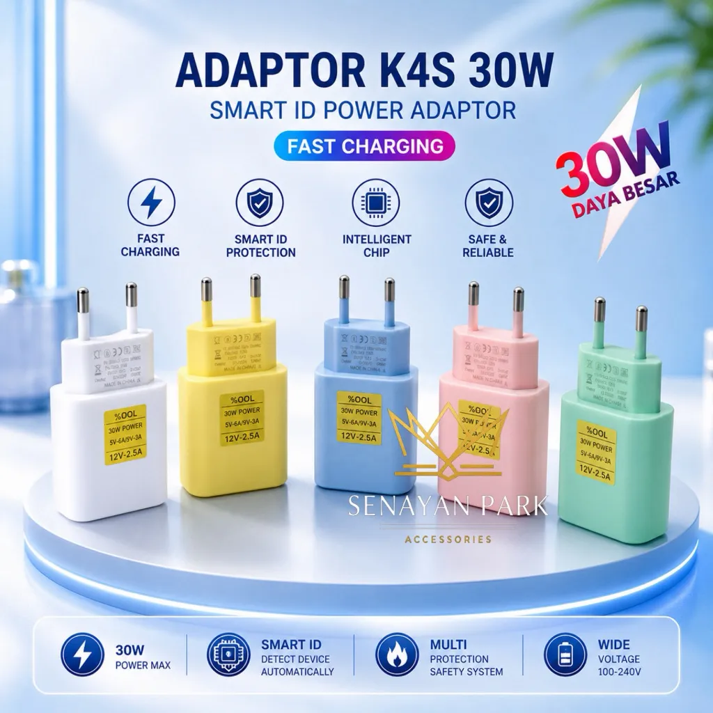 (1pc) Batok 30w Vibox Macaron VB K4s Adapter Charger VB-K4s 3.1A 1Usb Universal For Hp Android Smartphone & Speaker Bluetooth Casan Cctv Wifi