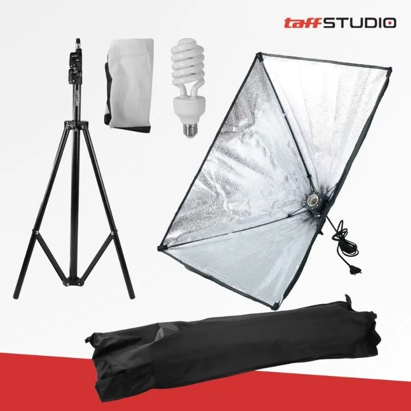 Payung studio foto Softbox Reflektor Fotografi + Bohlam + stand holder briket tripod, flash diffuser studio fotografi, payung replektor studio foto Fiber Karbon - pengganti halo ring light LED studio foto