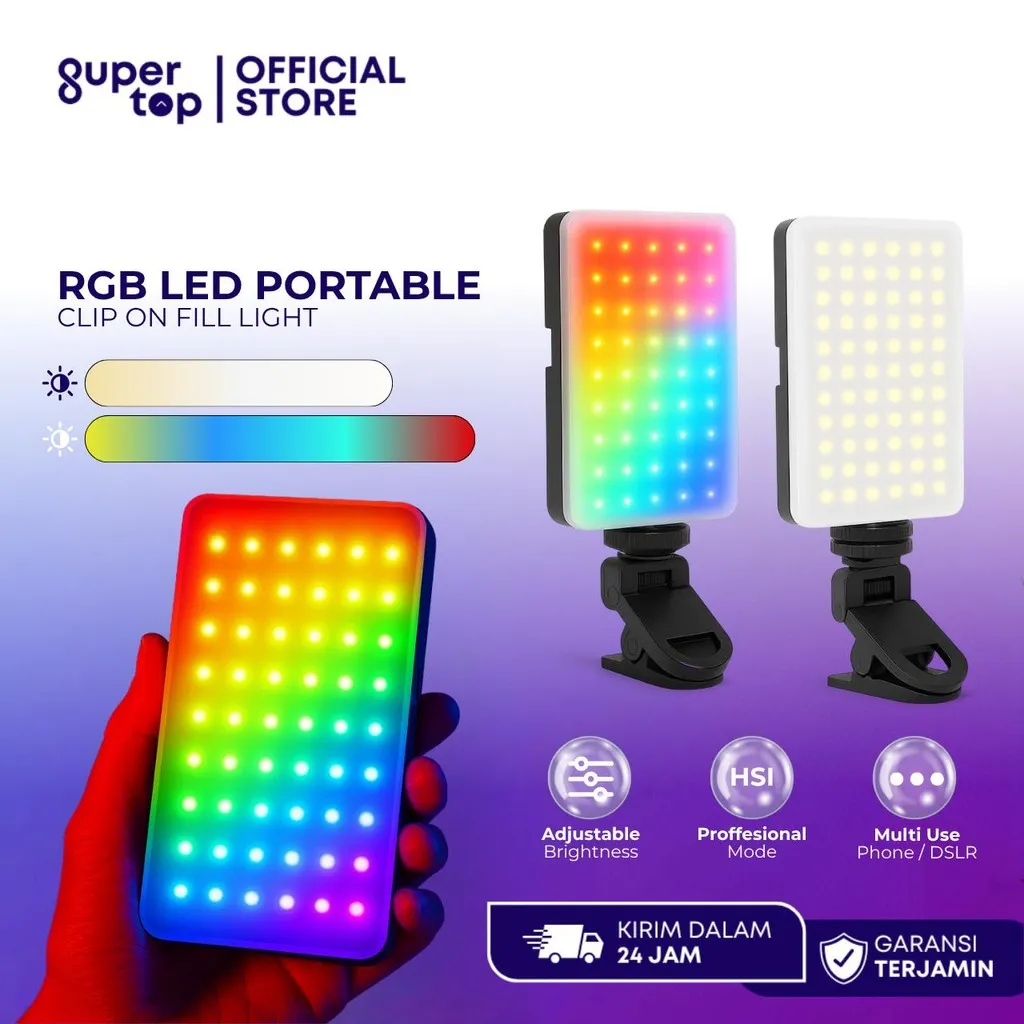 RGB Lampu LED Video Lampu Studio Led Lighting Portable Mini Lampu Fotografi RGB Led Video Light Untuk Camera Handphone RGB009
