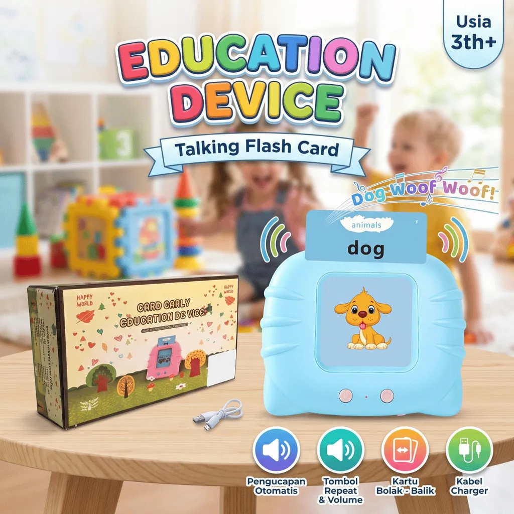 Toy Studio Mainan Edukasi Anak Flash Card Reading Device Talking Flashcard Bahasa Inggris