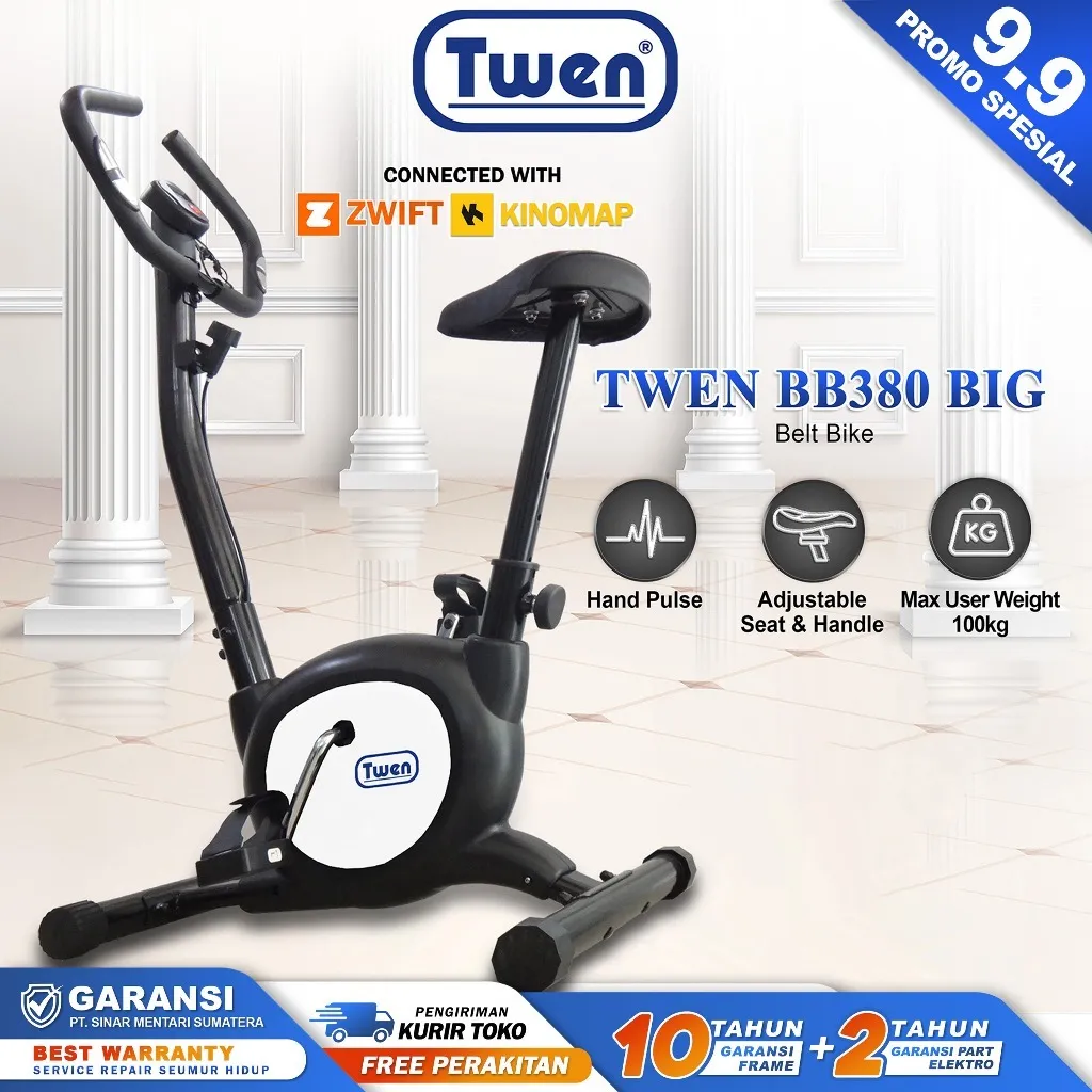 TWEN Sepeda Statis BB379 Big BB380 Big Exercise Bike Excercise Bike Belt Bike Sepeda Fitness Alat Fitness