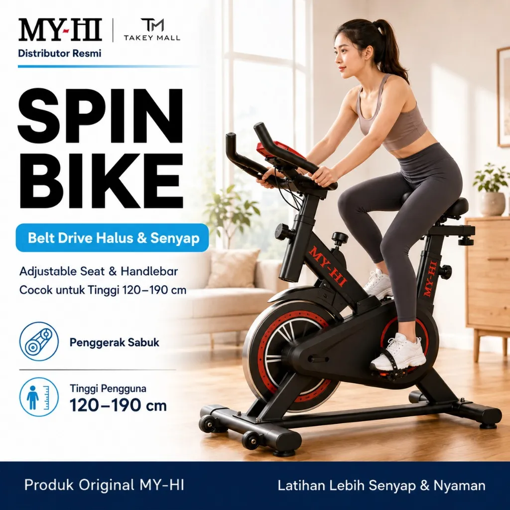 MY-HI Sepeda statis Spinning Bike Tes Detak Jantung Sepeda olahraga Exercise Peralatan Olahraga