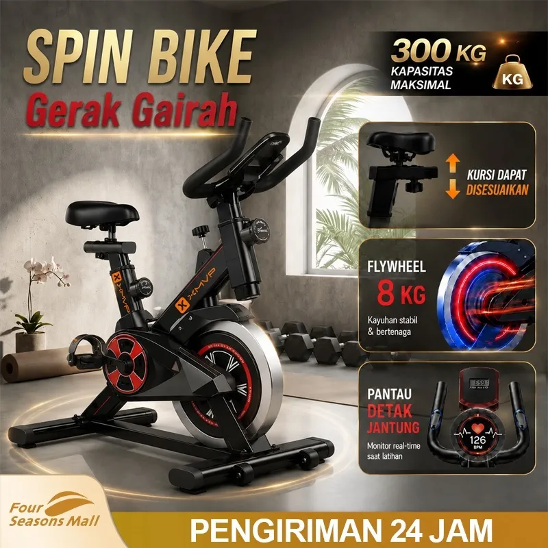 [COD] Sepeda statis Spinning Bike-Tidak Ada Suara-Dengan Pemantauan Detak Jantung-Latihan&Menurunkan Berat Badan-Sepeda Olahraga Exercise/Peralatan Olahraga Ultra Quiet