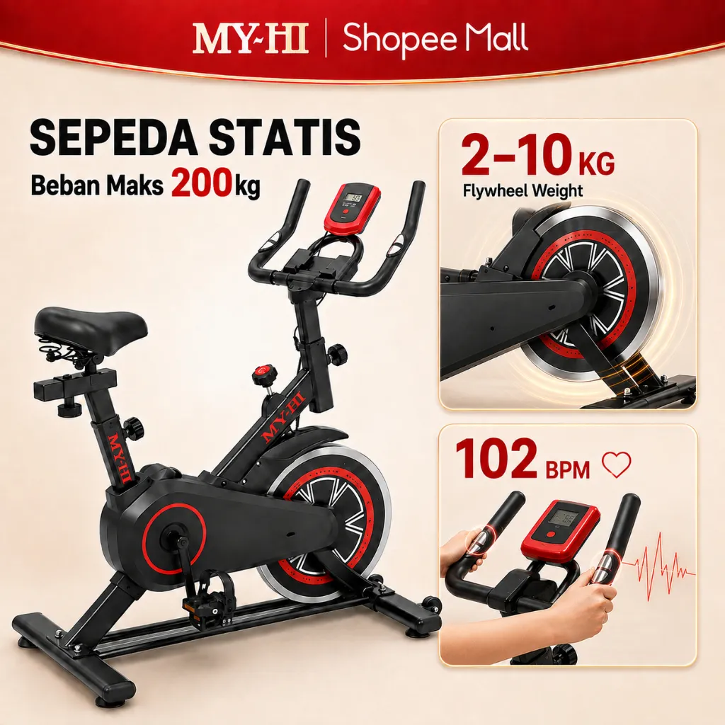 MY-HI  Sepeda statis Spinning Bike Tes Detak Jantung Sepeda olahraga Exercise  Peralatan Olahraga