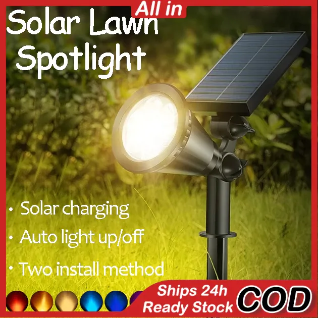 Lampu Taman Tenaga Surya 18 LED Warna Warni Solar Cell Panel Lampu Sorot Super Terang Outdoor Lampu Energi Matahari Kebun Hias Sorot Tenaga Surya Sensor Matahari