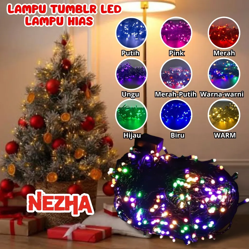 Lampu Hias LED 10M Lampu Tumbler LED Lampu Natal Rainbow TWINKLE LIGHT