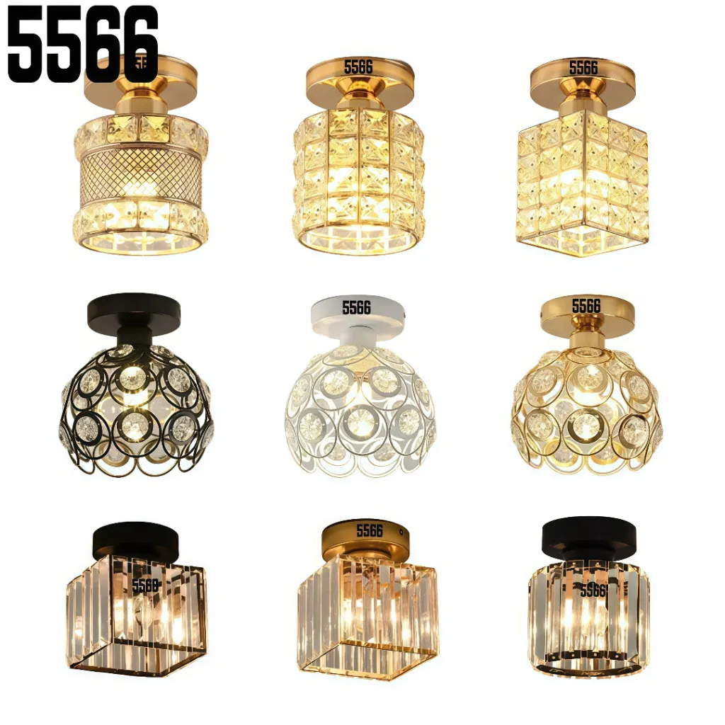 5566 Lampu Hias Plafon minimalis Lampu gantung ruang tamu Kamar Tidur Lampu Plafon Kristal Mewah