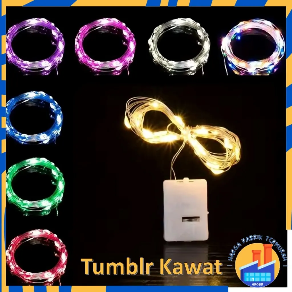 HPT Lampu Tumblr Kawat Mini 1 2 3 5 Meter Lampu Hias Dekorasi Gift Box Bucket Bunga Balon Fairy Light Led Murah